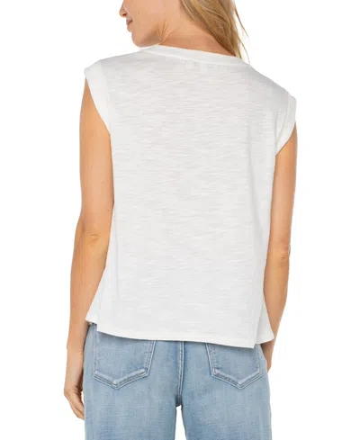 Liverpool Los Angeles Sleeveless Woven Top In Whipped Cream