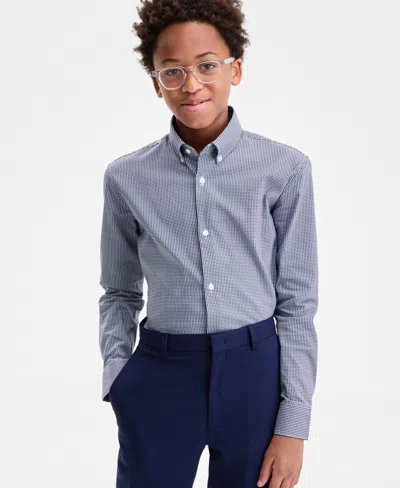 B By Brooks Brothers Big Boys Classic Button Front Shirt In Blue