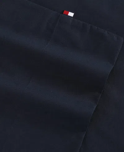 Tommy Hilfiger Performance Cooling Solid 180-thread Count Cotton 4-pc. Sheet Set, King In Blue