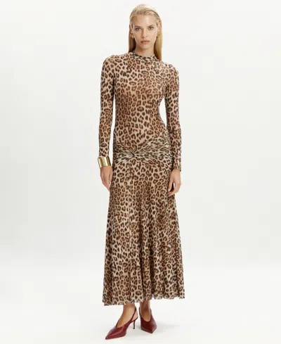 Bardot Women's Long Sleeves Printed Shift Dress In Animal Print