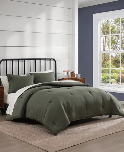 Tommy Hilfiger Solid Microfiber 7-pc. Comforter Set, Full/queen In Green