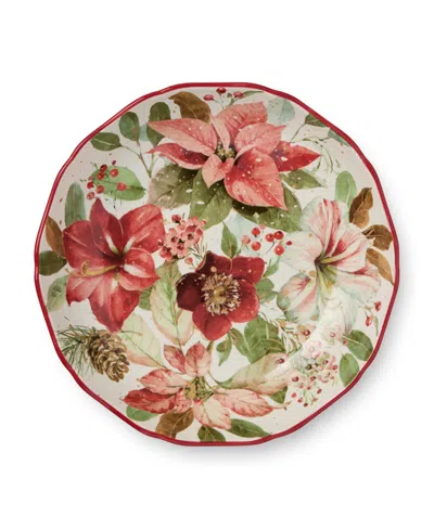 Certified International Winter Blooms Serving Bowl In Multi