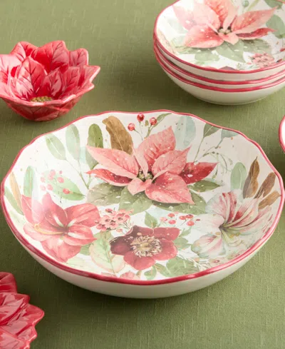 Certified International Winter Blooms Serving Bowl In Multi