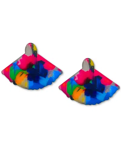 Swanky Designs Liora Mini Fan Stud Earrings In Multi