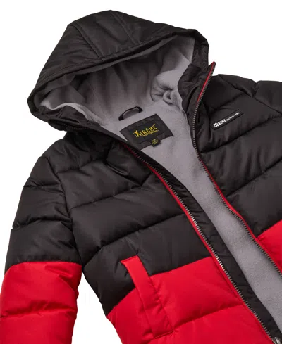 Ixtreme Big Boys Color Blocked Ripstop Puffer Jacket With Beanie In Black