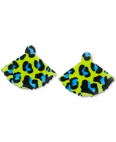 Swanky Designs Liora Mini Fan Stud Earrings In Green