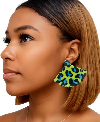 Swanky Designs Liora Mini Fan Stud Earrings In Green