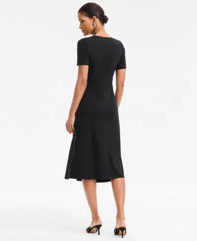 Inc International Concepts Women's Side-ruched Dress, Macy's Exclusive In Black