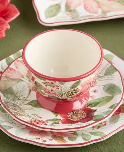 Certified International Winter Blooms Ice Cream Bowls, Set Of 4 In Multi