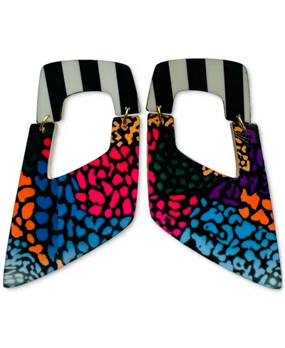 Swanky Designs Raquel Dangle Abstract Earrings In Multi