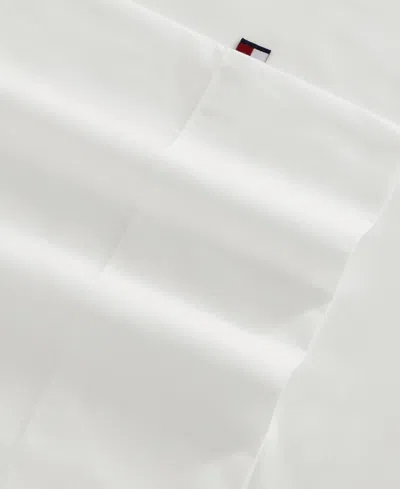 Tommy Hilfiger Performance Cooling Solid 180-thread Count Cotton 3-pc. Sheet Set, Twin In White