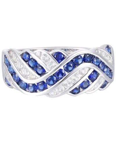 Macy's Created Sapphire, Created White Sapphire & Multi-gemstone Ring In Sterling Silver In Silver