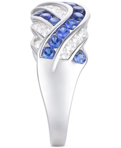 Macy's Created Sapphire, Created White Sapphire & Multi-gemstone Ring In Sterling Silver In Silver
