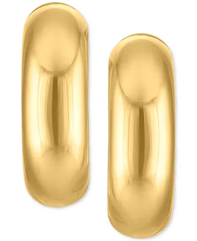 Macy's Polished J-hoop Extra Small Huggie Hoop Earrings In 10k Gold, 0.375" In Gold