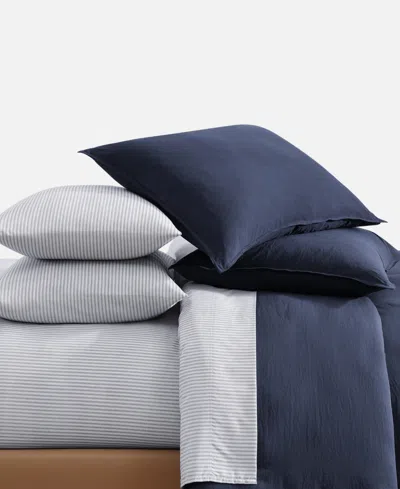 Tommy Hilfiger Solid Microfiber 7-pc. Comforter Set, Full/queen In Blue