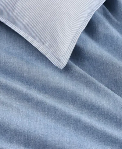 Tommy Hilfiger Classic Texture Cotton 3-pc. Duvet Cover Set, King In Blue