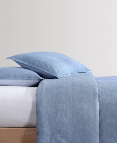 Tommy Hilfiger Classic Texture Cotton 3-pc. Duvet Cover Set, King In Blue