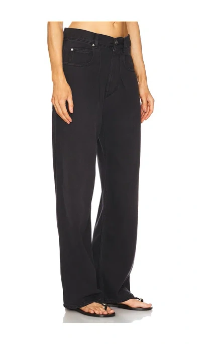 Isabel Marant Distressed Denim Trousers With Wide-leg Design In Black