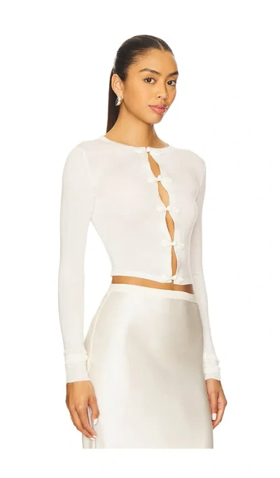 Sau Lee Dominic Knit Cardigan In White