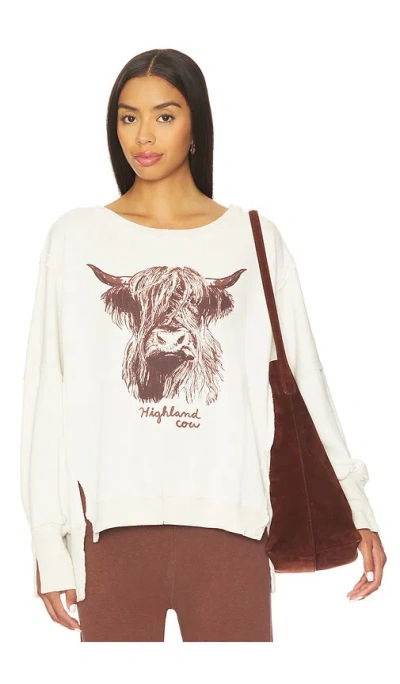 Free People Camden Oversize Graphic Sweatshirt In White
