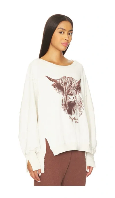 Free People Camden Oversize Graphic Sweatshirt In White