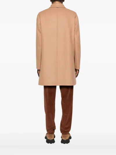 Herno Padded Coat With Collared Design And Pockets In Gold