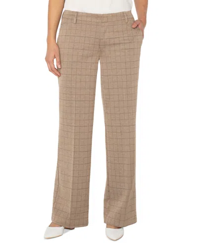 Liverpool Los Angeles Kelsey Wide Leg Pants In Brown