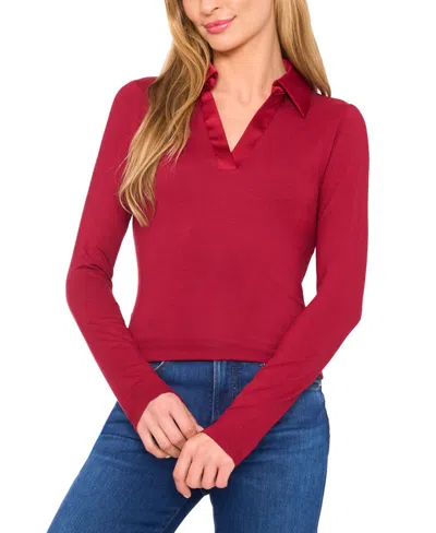 Cece Slim Fit Top In Red