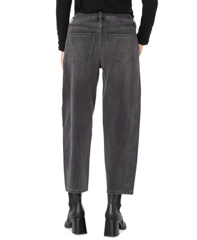 Liverpool Los Angeles The Barrel Mid Rise Cropped Barrel Leg Jeans In Ackelson In Black