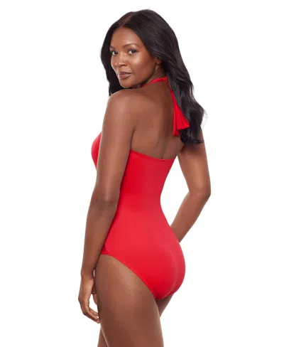 Miraclesuit ® Rock Solid Utopia One-piece Halter Swimsuit In Red