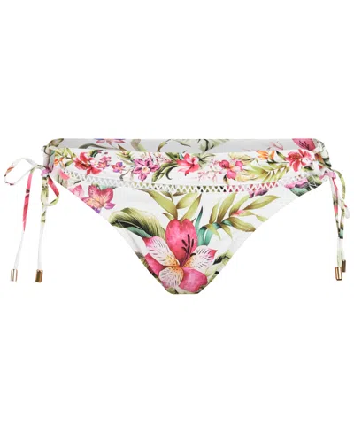 La Blanca Polynesian Adjustable Loop Hipster Bikini Bottoms In Multi