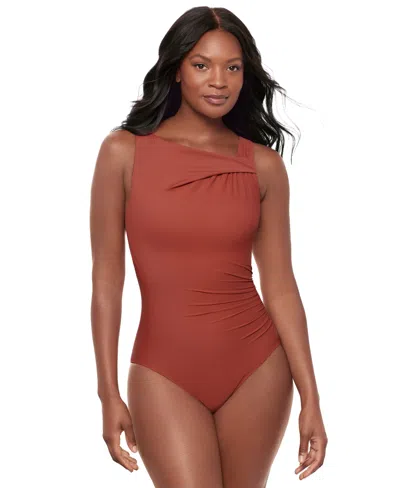 Miraclesuit Women's Rock Solid Avra Underwire One-piece Swimsuit In Brown