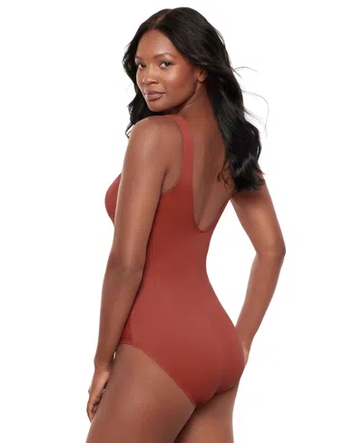 Miraclesuit Women's Rock Solid Avra Underwire One-piece Swimsuit In Brown