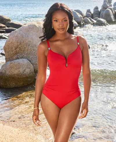 Miraclesuit Razzle Dazzle Antheia One Piece Swimsuit In Red