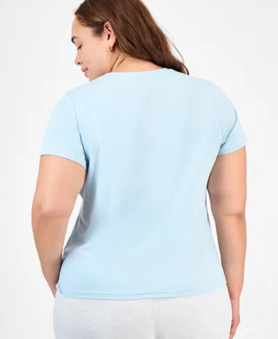 Id Ideology Plus Size Essential Cotton Short-sleeve T-shirt, Exclusively At Macy's In White