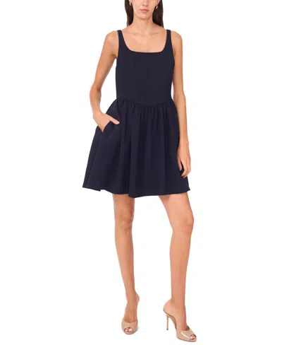 Cece Women's Sleeveless Corset Bodice Mini Fit & Flare Dress In Blue