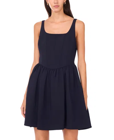 Cece Women's Sleeveless Corset Bodice Mini Fit & Flare Dress In Blue