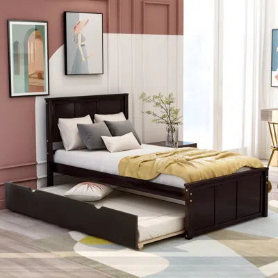 Streamdale Furniture Streamdale Platform Bed With Twin Size Trundle, Twin Size Frame