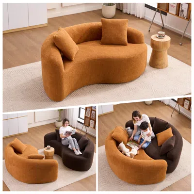 Streamdale Furniture Streamdale Yin Yang Chenille Sofa Set - Compact, No Assembly, Pillows Included