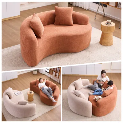 Streamdale Furniture Streamdale Yin Yang Chenille Sofa Set - Compact, No Assembly, Pillows Included