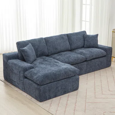 Streamdale Furniture Streamdale Cloud Sectional Sofa 107.9" Blue