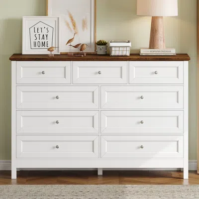 Streamdale Furniture Streamdale Rustic White 9-drawer Dresser