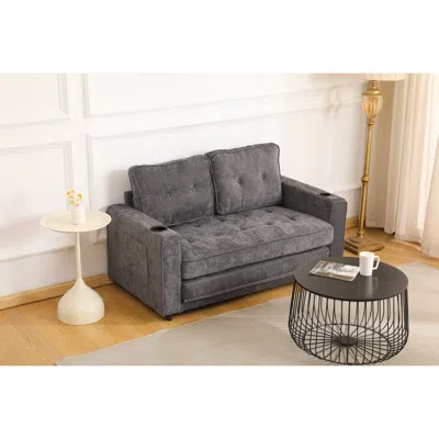 Streamdale Furniture Streamdale 55" 3-fold Sofa Bed - Convertible Futon Couch, Dark Gray