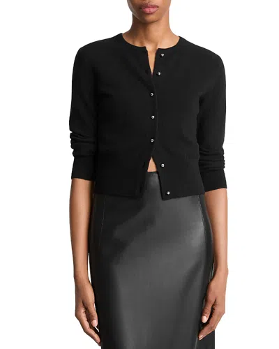 Vince Women's Eyelash Fuzzy Knit Cardigan In Black