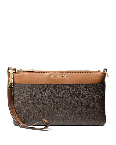 Michael Kors Jet Set Medium Top Zip Convertible Wristlet In Black