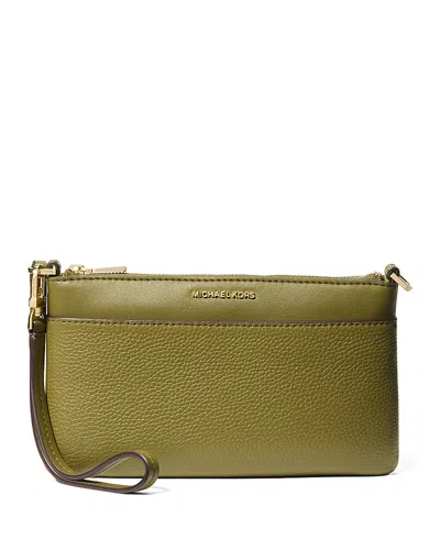 Michael Kors Jet Set Medium Top Zip Convertible Wristlet In Green