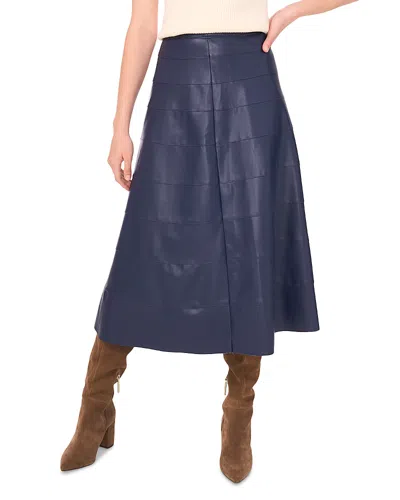 1.state Faux Leather Seamed Skirt In Blue