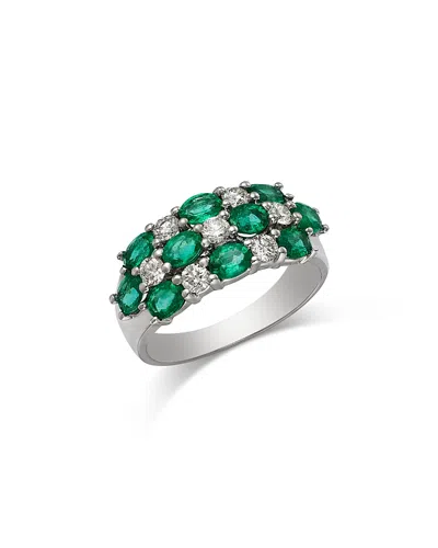 Bloomingdale's Fine Collection Bloomingdale's Fine Jewelry Emerald & Diamond Ring In 14k White Gold In Multi