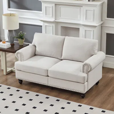 Streamdale Furniture Streamdale 59.5" Modern Beige Loveseat