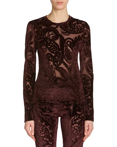 Etro Velvet Tops. In Burgundy